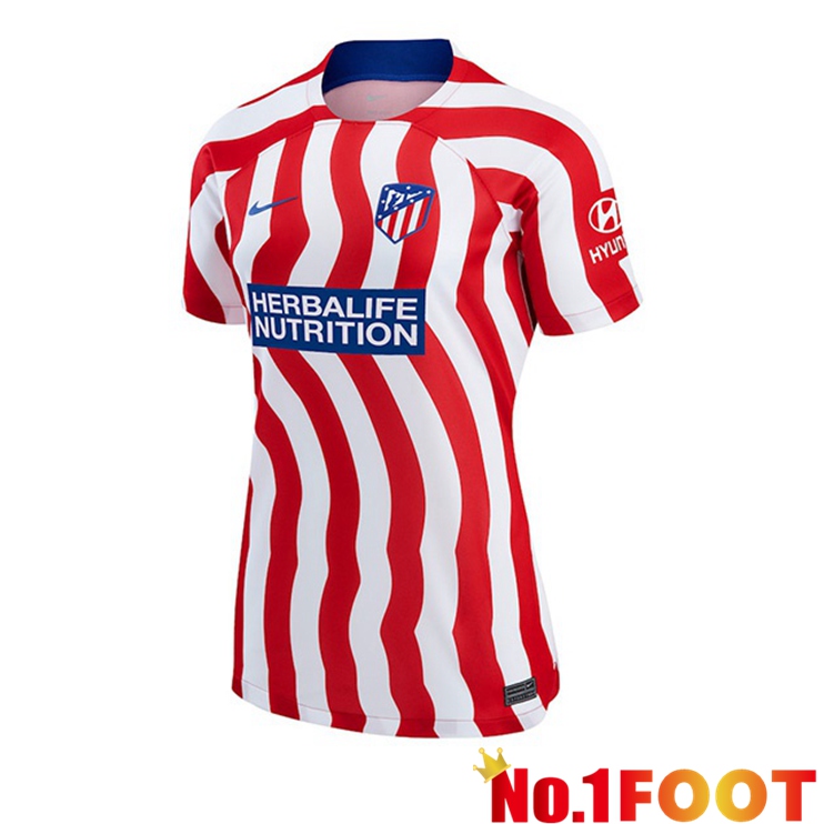 Atletico Madrid Womens Soccer Jersey Home Red 2022/2023