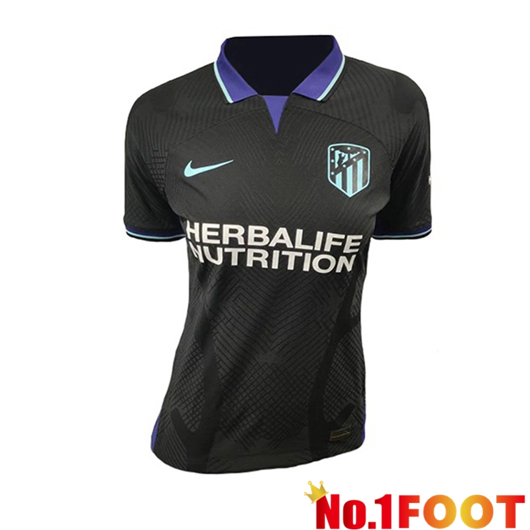 Atletico Madrid Womens Soccer Jersey Away Black 2022/2023