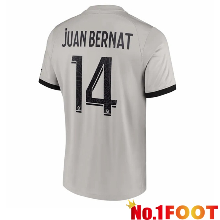 Paris PSG (Juan Bernat 14) Soccer Jersey Away Grey 2022/2023