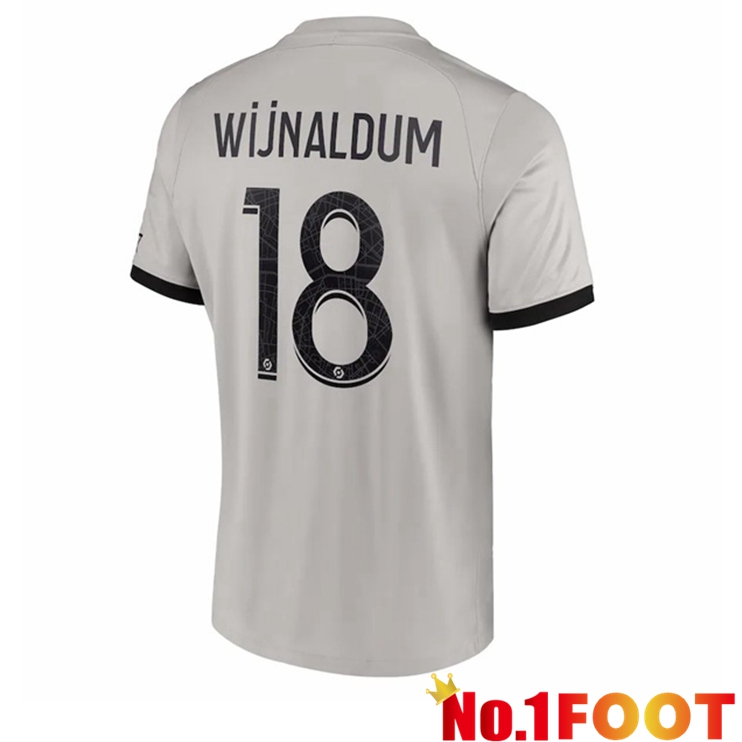 Paris PSG (Wijnaldum 18) Soccer Jersey Away Grey 2022/2023