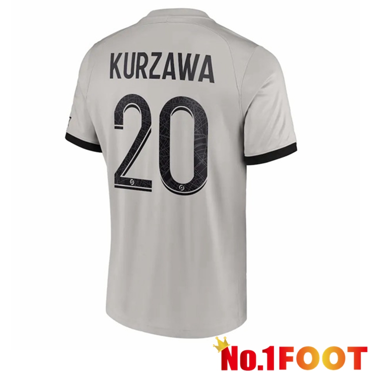 Paris PSG (Kurzawa 20) Soccer Jersey Away Grey 2022/2023