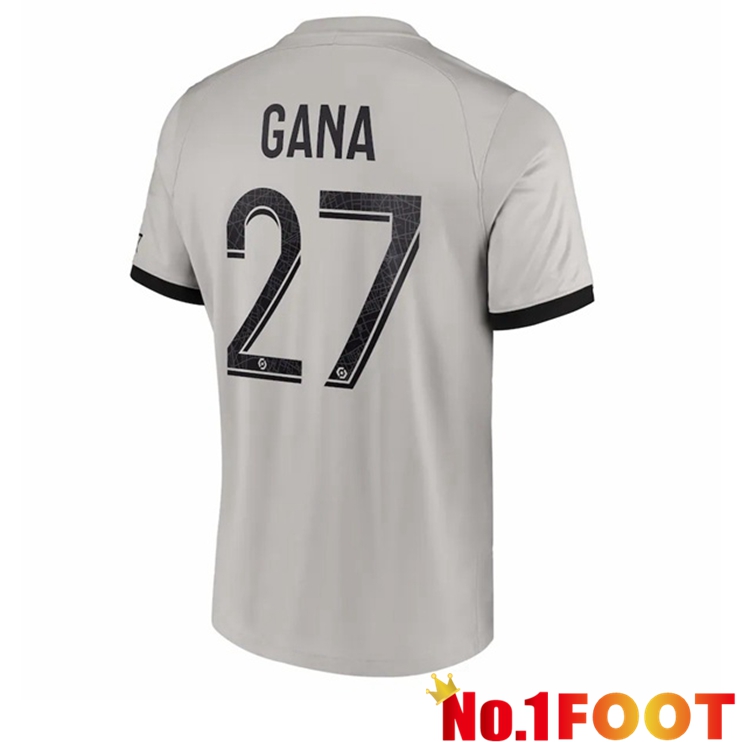 Paris PSG (Gana 27) Soccer Jersey Away Grey 2022/2023