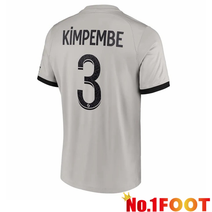 Paris PSG (Kimpembe 3) Soccer Jersey Away Grey 2022/2023