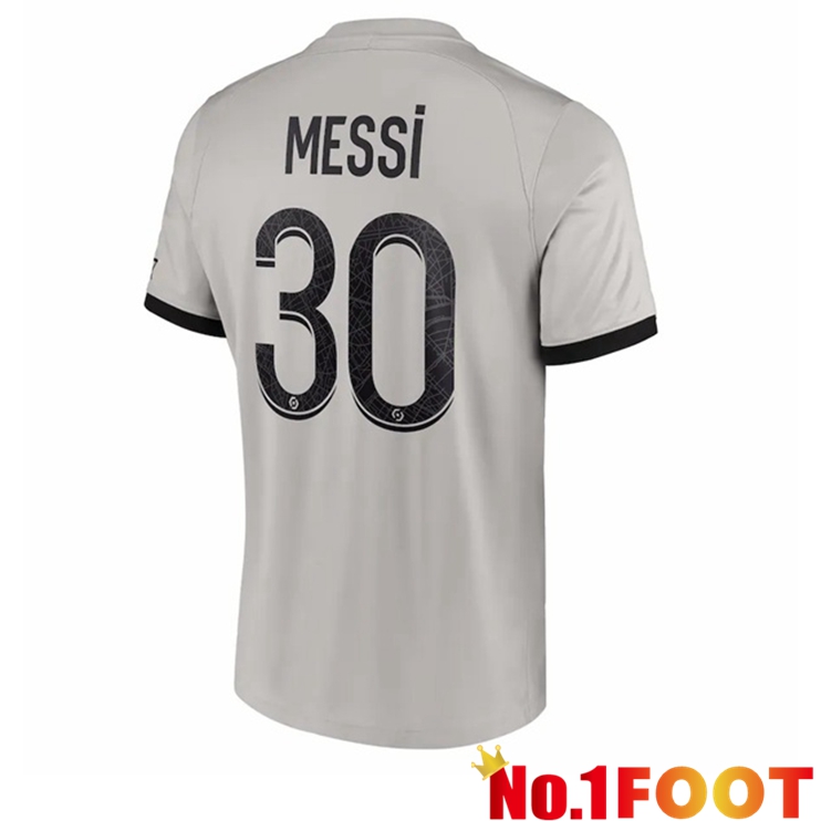 Paris PSG (Messi 30) Soccer Jersey Away Grey 2022/2023