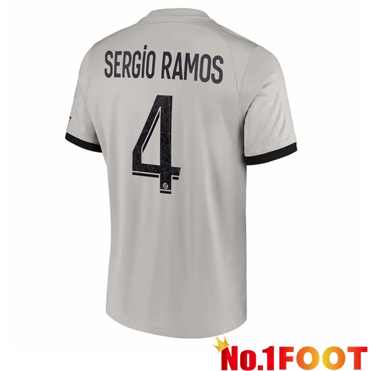 Paris PSG (Sergio Ramos 4) Soccer Jersey Away Grey 2022/2023