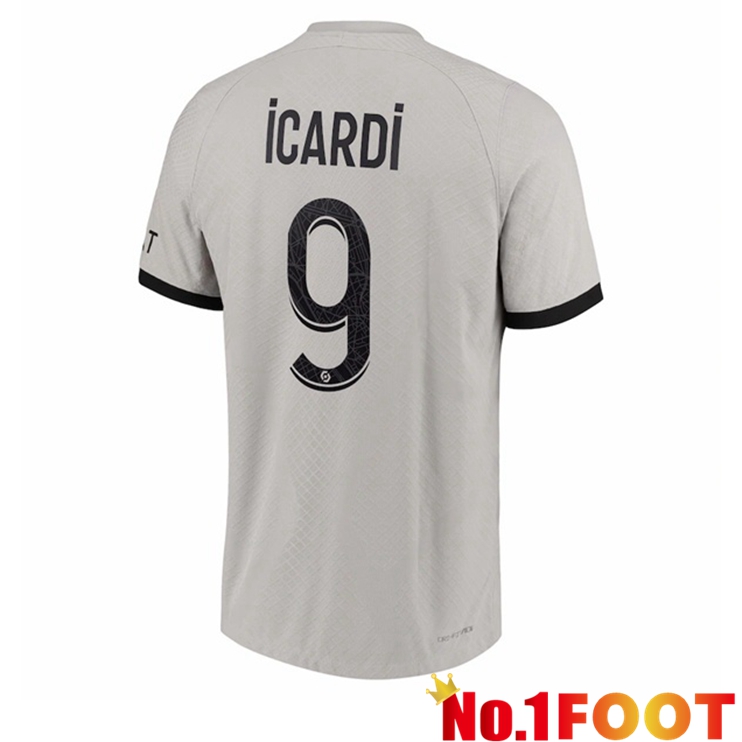 Paris PSG (Icardi 9) Soccer Jersey Away Grey 2022/2023