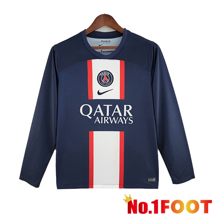 Paris PSG Soccer Jersey Home Long Sleeve Royal Blue 2022/2023