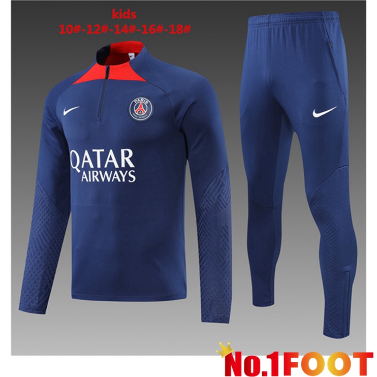 Paris PSG Kids Training Tracksuit Suit Blue 2022/2023