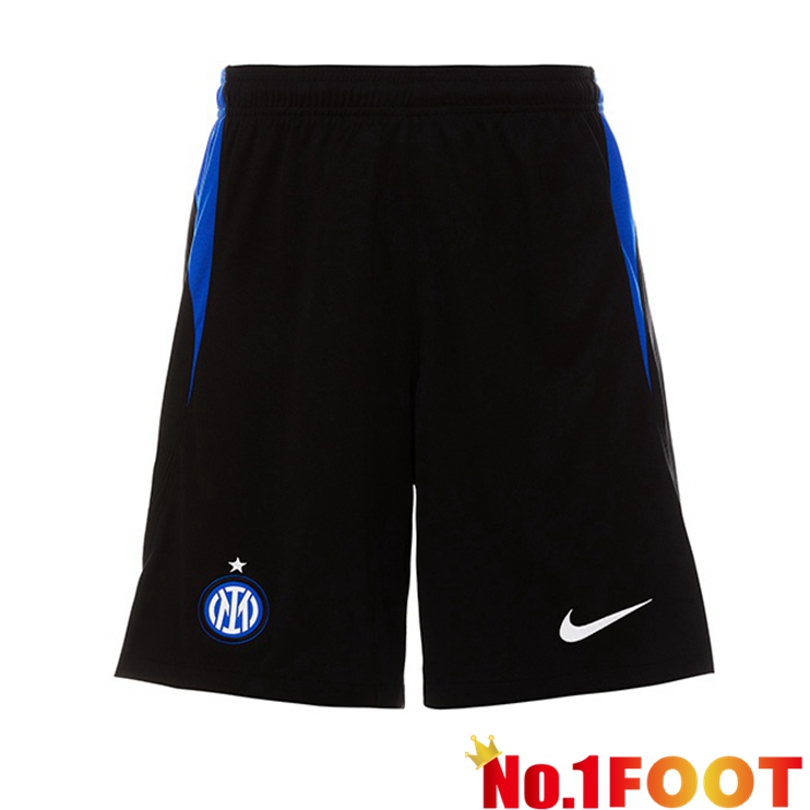 Inter Milan Soccer Shorts Home Black Blue 2022/2023