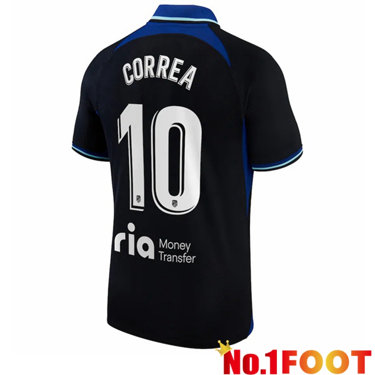 Atletico Madrid (Correa 10) Soccer Jersey Away Black 2022/2023