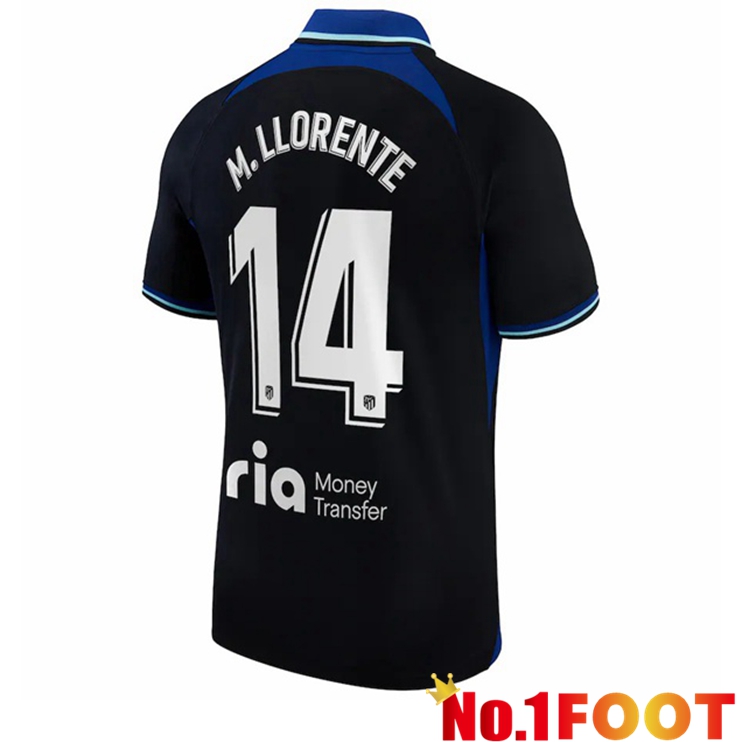 Atletico Madrid (M. Llorente 14) Soccer Jersey Away Black 2022/2023