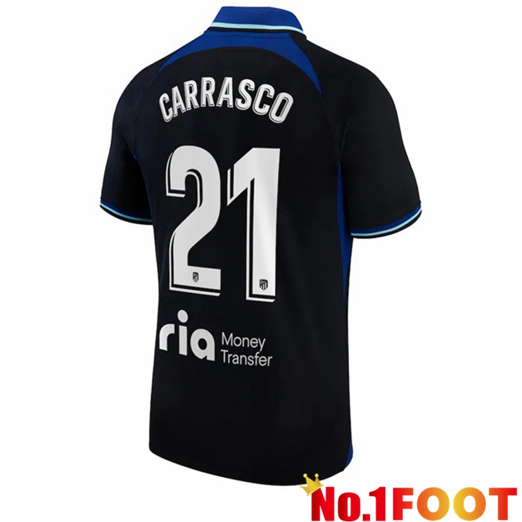 Atletico Madrid (Carrasco 21) Soccer Jersey Away Black 2022/2023