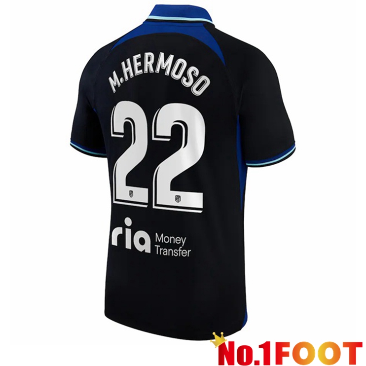 Atletico Madrid (M.Hermoso 22) Soccer Jersey Away Black 2022/2023