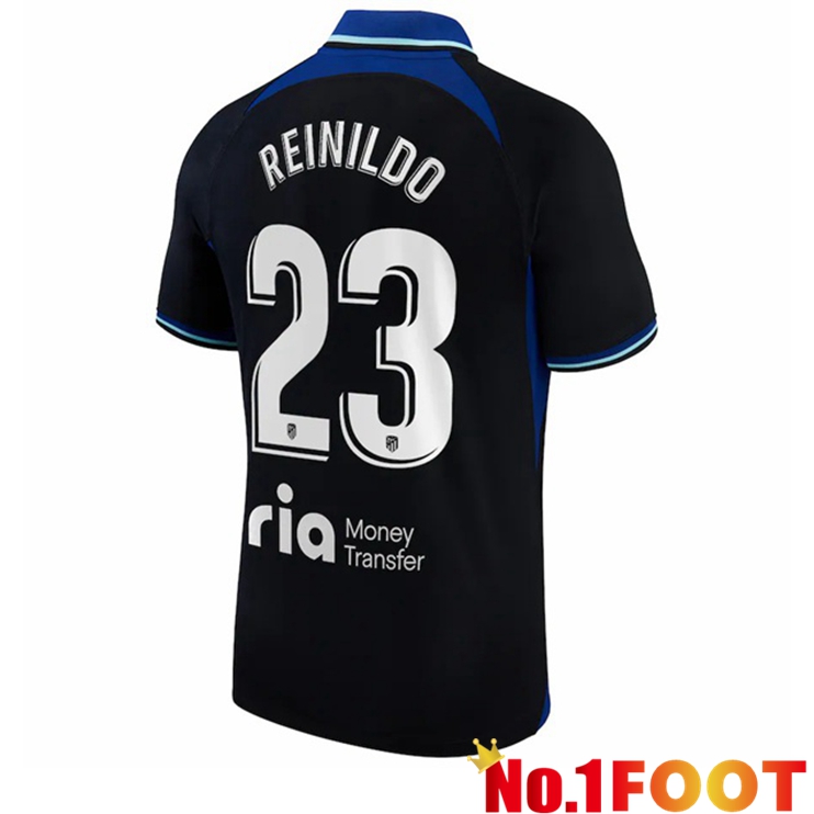 Atletico Madrid (Reinildo 23) Soccer Jersey Away Black 2022/2023