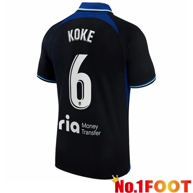 Atletico Madrid (Koke 6) Soccer Jersey Away Black 2022/2023