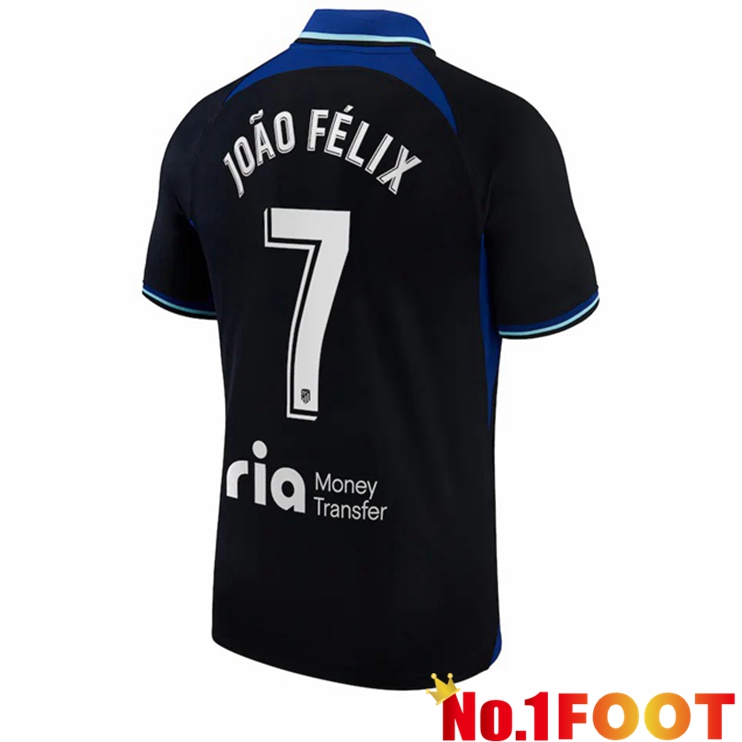 Atletico Madrid (João Félix 7) Soccer Jersey Away Black 2022/2023