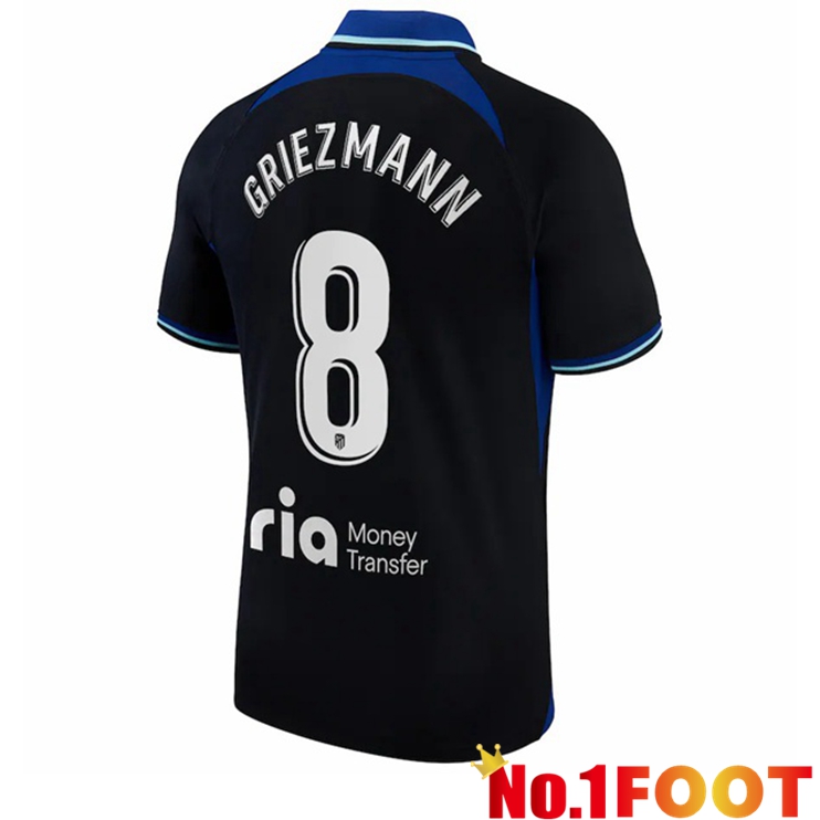 Atletico Madrid (Griezmann 8) Soccer Jersey Away Black 2022/2023