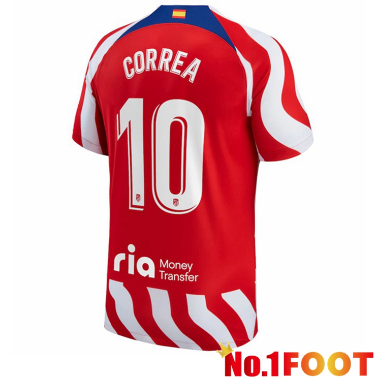 Atletico Madrid (Correa 10) Soccer Jersey Home Red 2022/2023