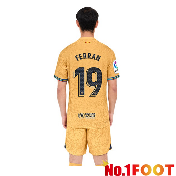 FC Barcelona (Ferran 19) Soccer Jersey Away Yellow 2022/2023