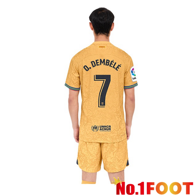 FC Barcelona (Ousmane Dembélé 7) Soccer Jersey Away Yellow 2022/2023