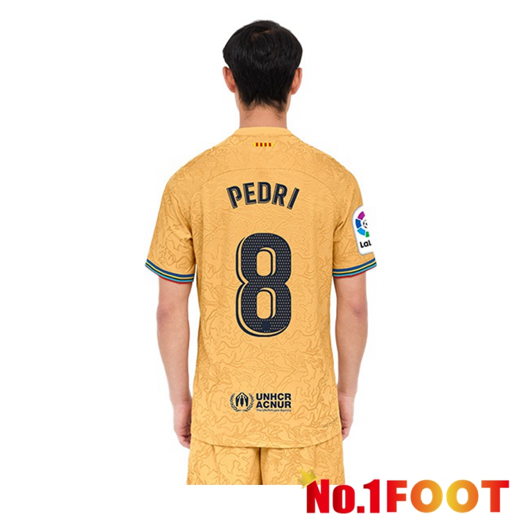 FC Barcelona (Pedri 8) Soccer Jersey Away Yellow 2022/2023