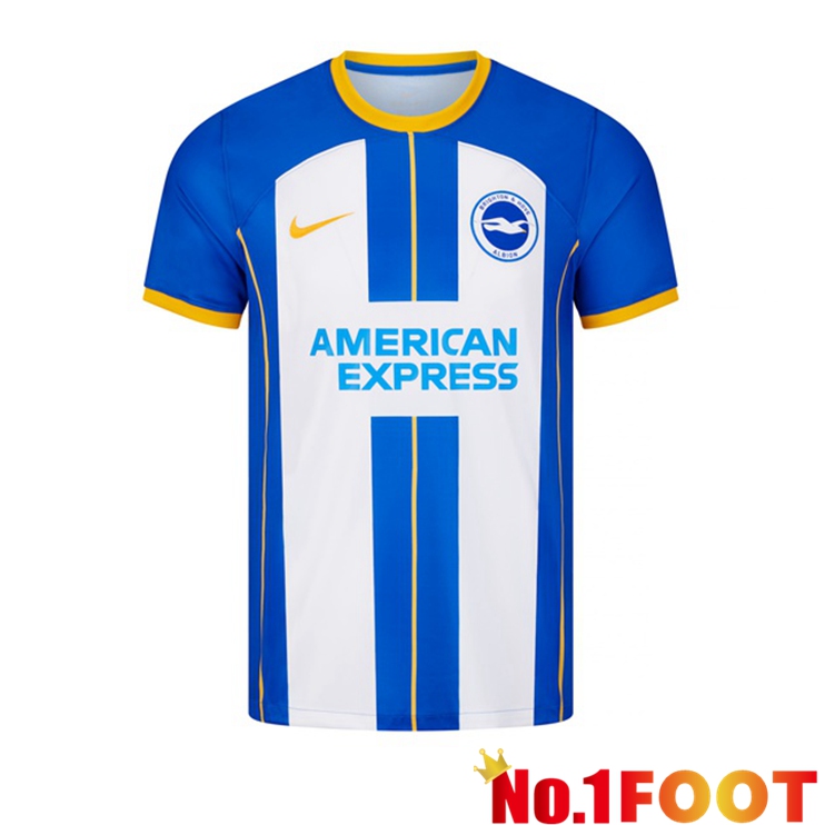 FC Brighton Soccer Jersey Home Blue White 2022/2023