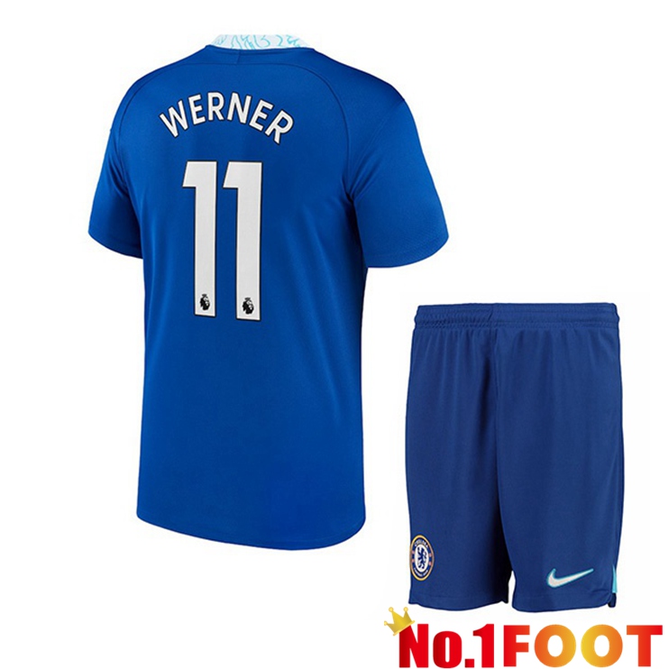 FC Chelsea (Werner 11) Kids Soccer Jersey Home Blue 2022/2023