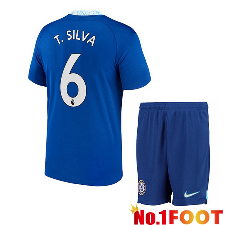 FC Chelsea (T. Silva 6) Kids Soccer Jersey Home Blue 2022/2023