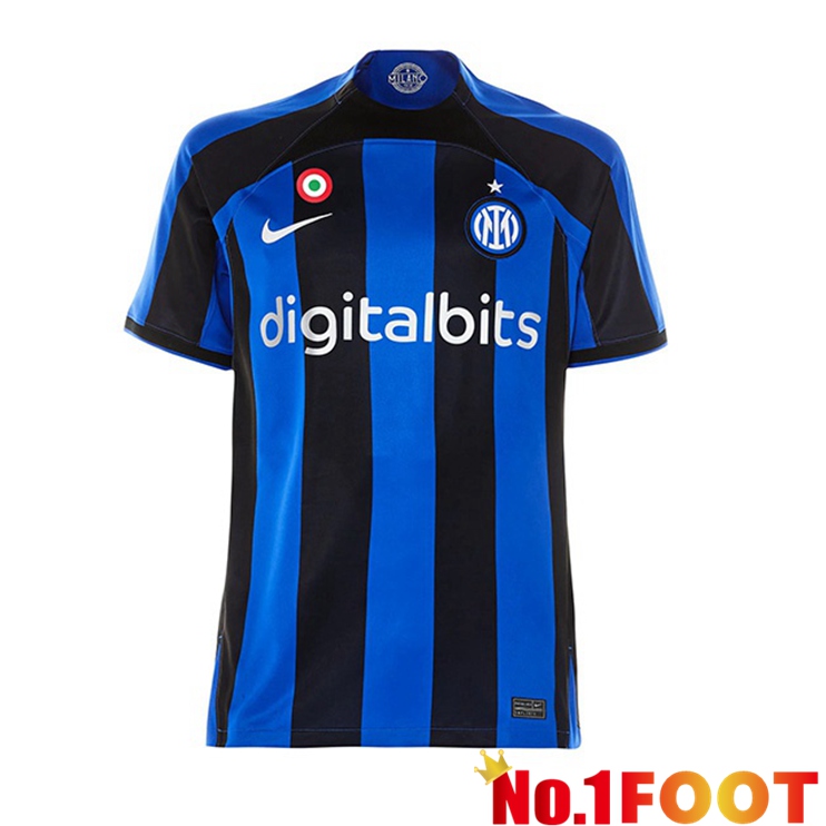 Inter Milan Soccer Jersey Home Black Blue 2022/2023