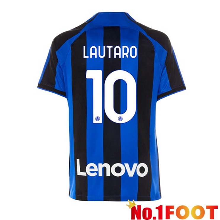 Inter Milan (LAUTARO 10) Soccer Jersey Home Black Blue 2022/2023