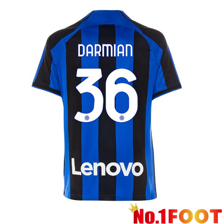 Inter Milan (DARMIAN 36) Soccer Jersey Home Black Blue 2022/2023