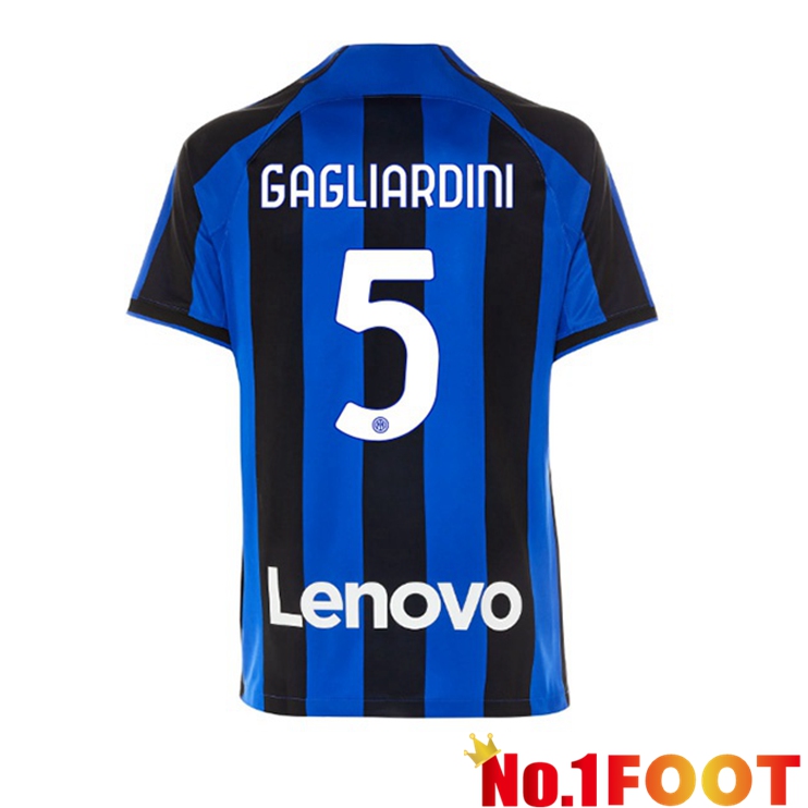 Inter Milan (GAGLIARDINI 5) Soccer Jersey Home Black Blue 2022/2023