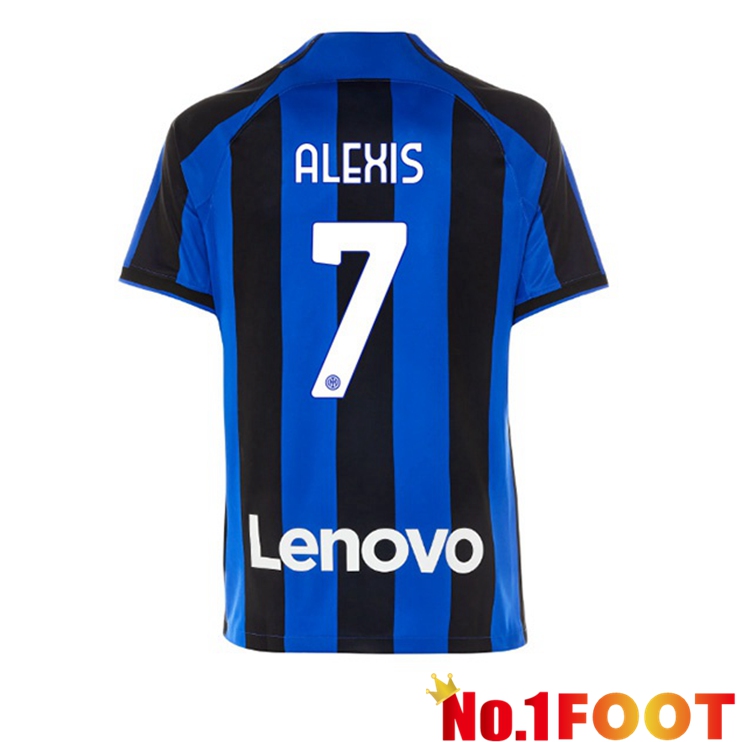 Inter Milan (ALEXIS 7) Soccer Jersey Home Black Blue 2022/2023