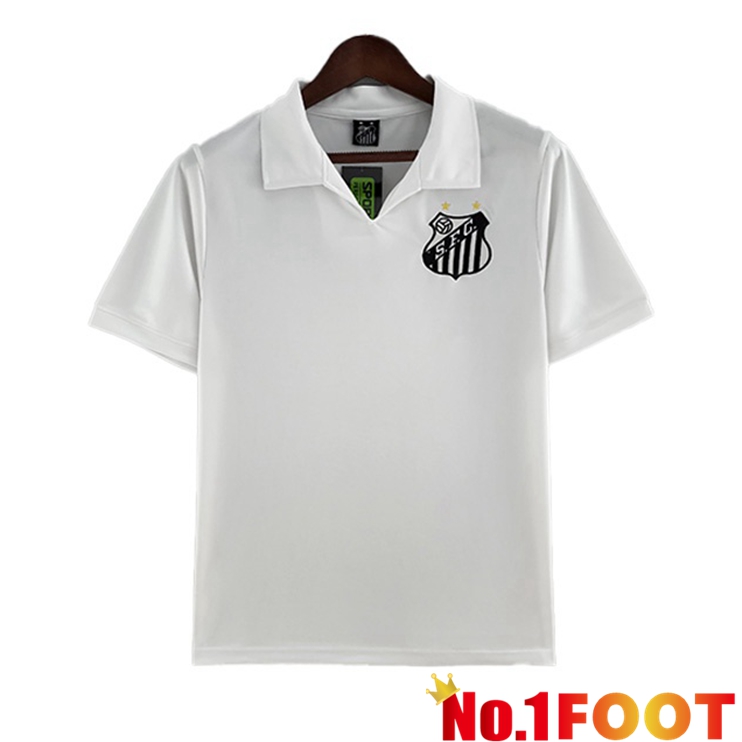 Santos FC Retro Soccer Jersey Home White 1970