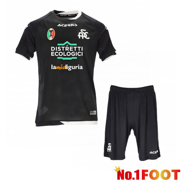 Spezia Calcio Kids Football Jersey Away Black