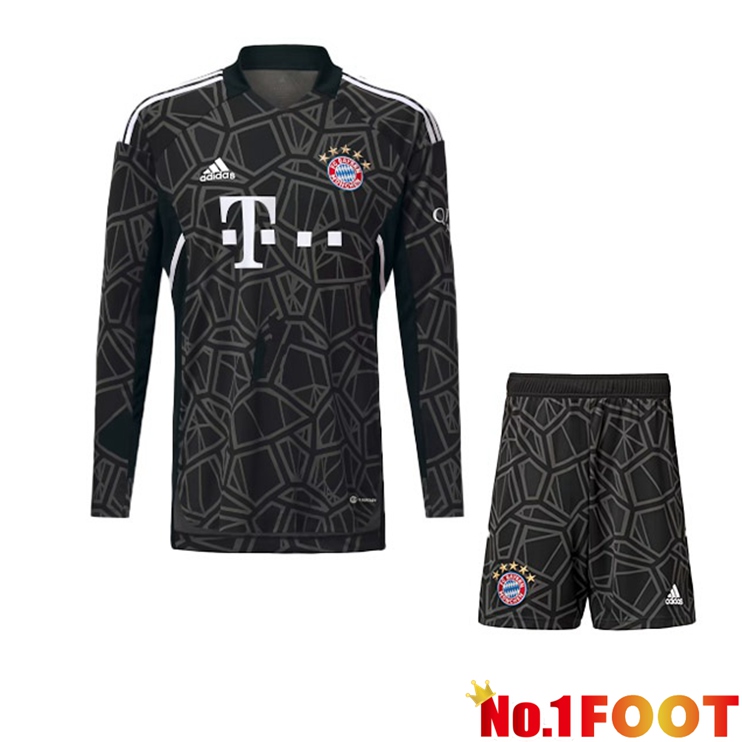 Bayern Munich Kids Football Jersey Goalkeeper Long Sleeve Black 2022/2023