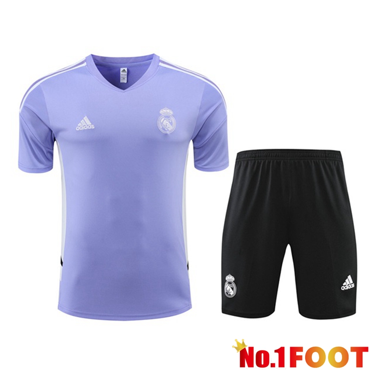 Real Madrid Training T Shirt + Shorts Purple 2022/2023