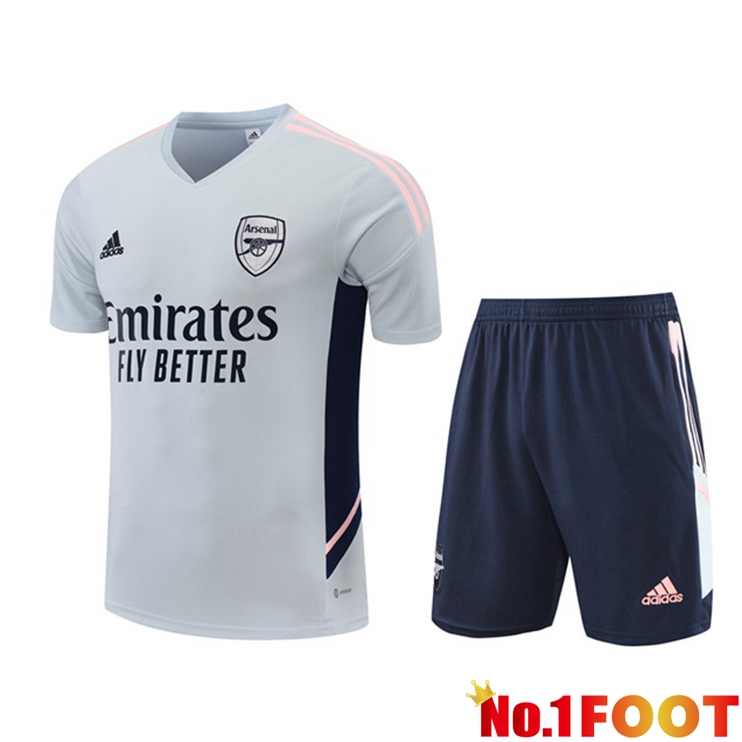 Arsenal Training T Shirt + Shorts White 2022/2023