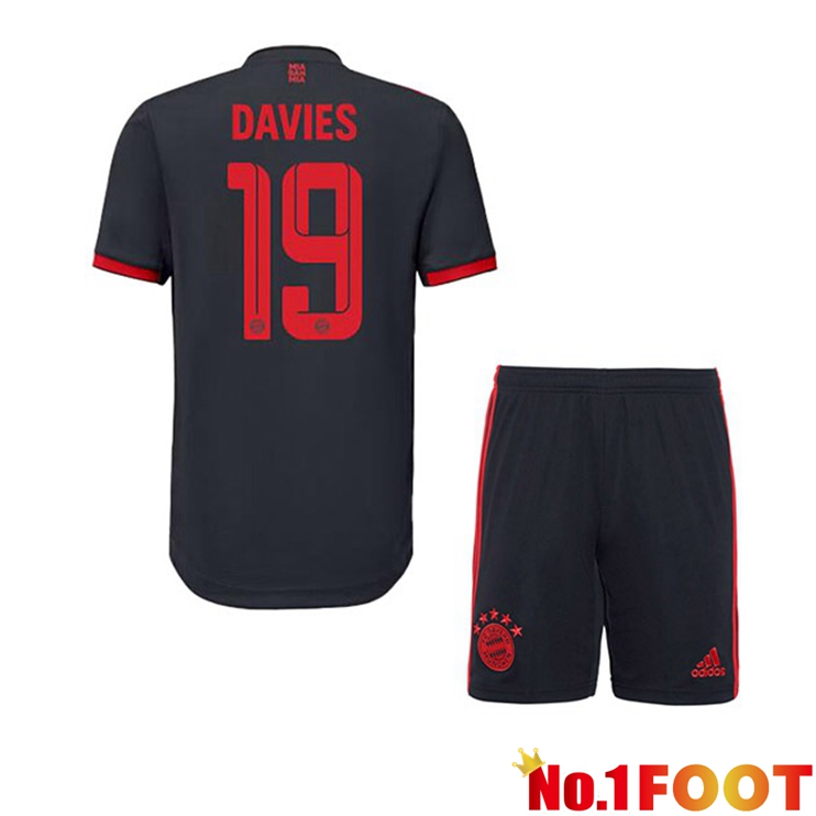 Bayern Munich (Davies 19) Kids Football Jersey Third Black 2022/2023