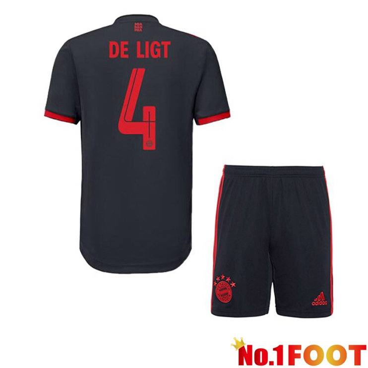 Bayern Munich (de Ligt 4) Kids Football Jersey Third Black 2022/2023