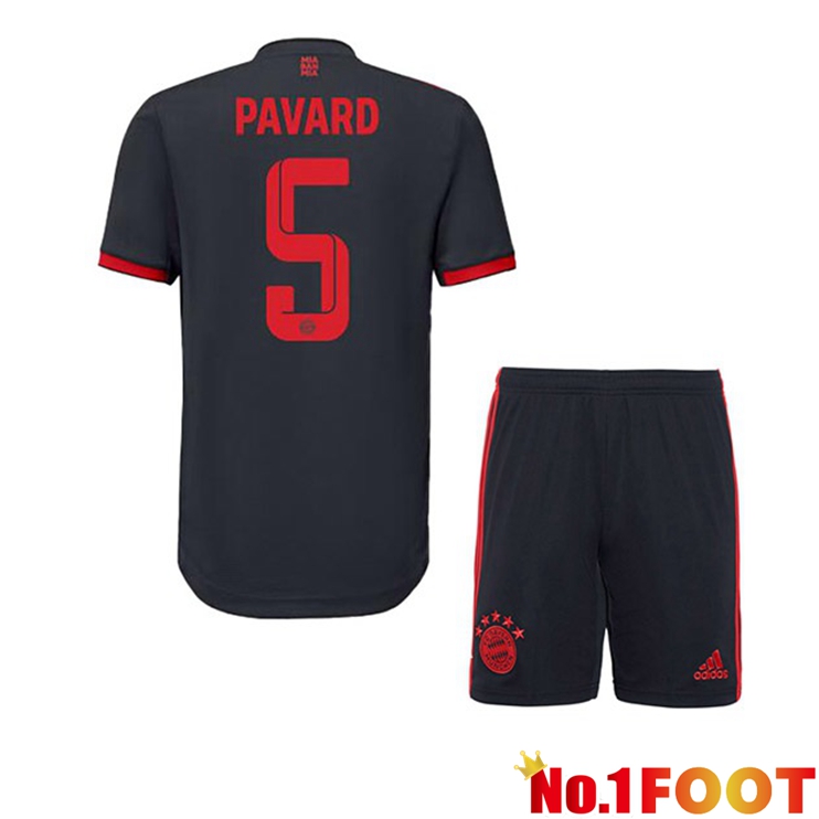 Bayern Munich (Pavard 5) Kids Football Jersey Third Black 2022/2023