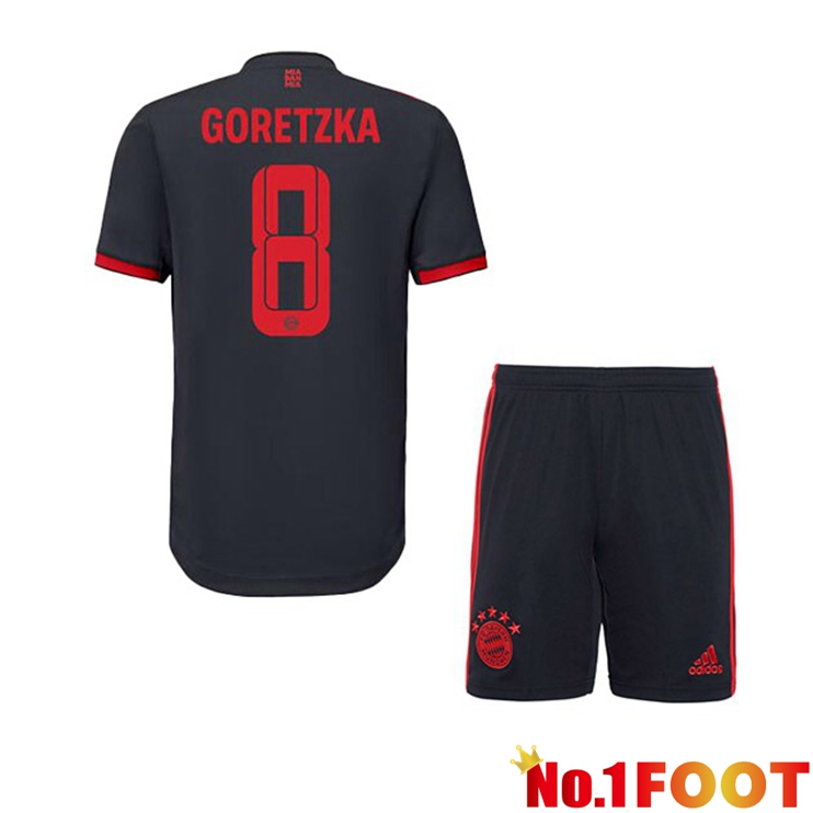 Bayern Munich (Goretzka 8) Kids Football Jersey Third Black 2022/2023