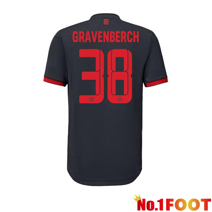 Bayern Munich (Gravenberch 38) Football Jersey Third Black 2022/2023