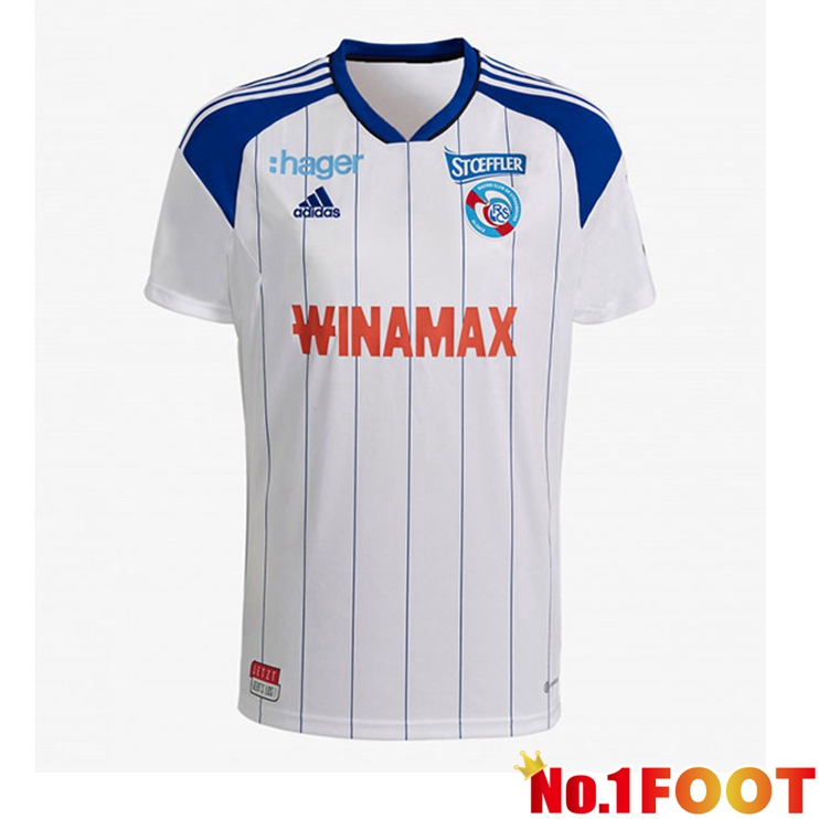 RC Strasbourg Alsace Football Jersey Away Blue White 2022/2023