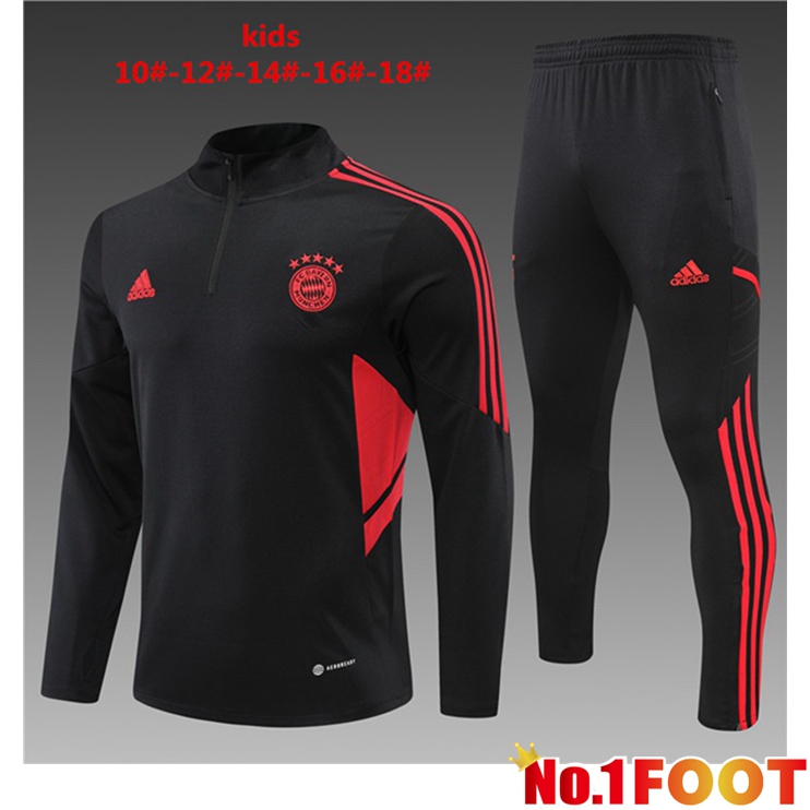 Bayern Munich Kids Training Tracksuit Suit Black 2022/2023