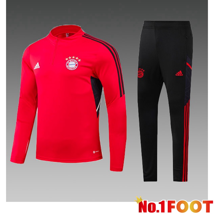 Bayern Munich Kids Training Tracksuit Suit Red 2022/2023