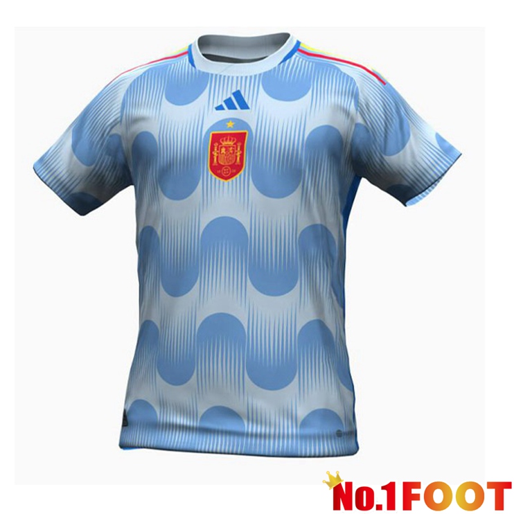 Spain Football Jersey Away Blue White World cup Leaked Version 2022