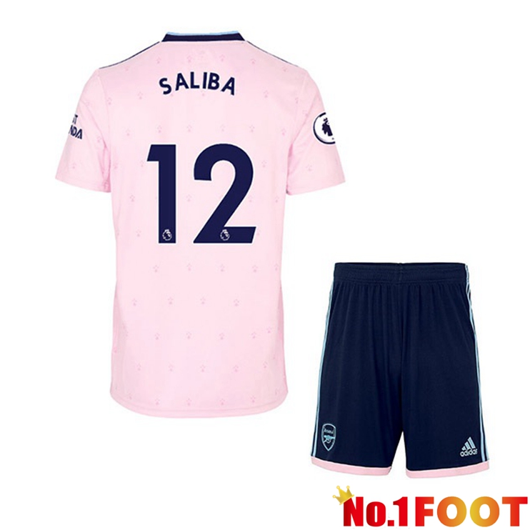 Arsenal (SALIBA 12) Kids Football Jersey Away Pink 2022/2023