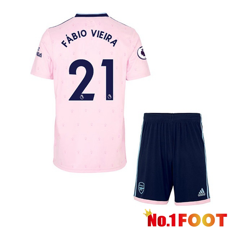 Arsenal (FÁBIO VIEIRA 21) Kids Football Jersey Away Pink 2022/2023