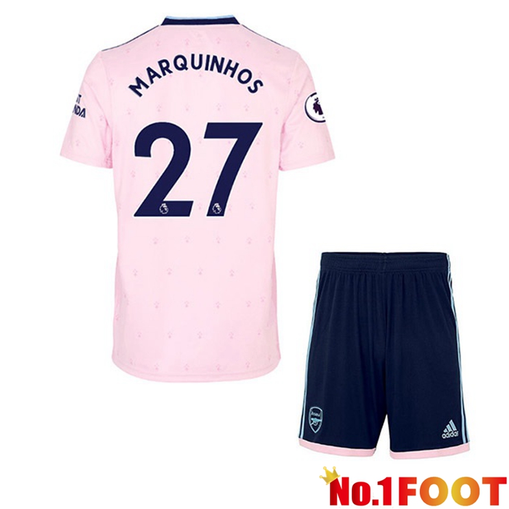 Arsenal (MARQUINHOS 27) Kids Football Jersey Away Pink 2022/2023